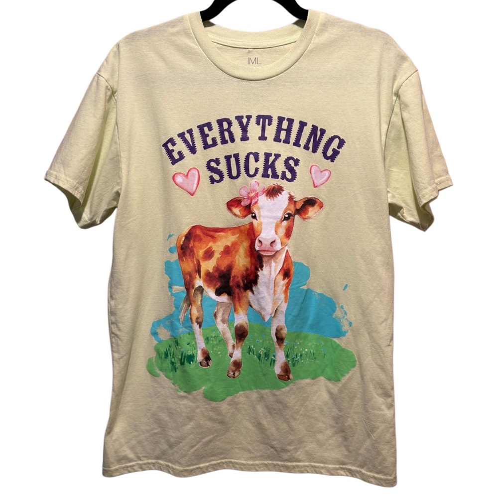 Graphic‎ T-Shirt with Cow Print